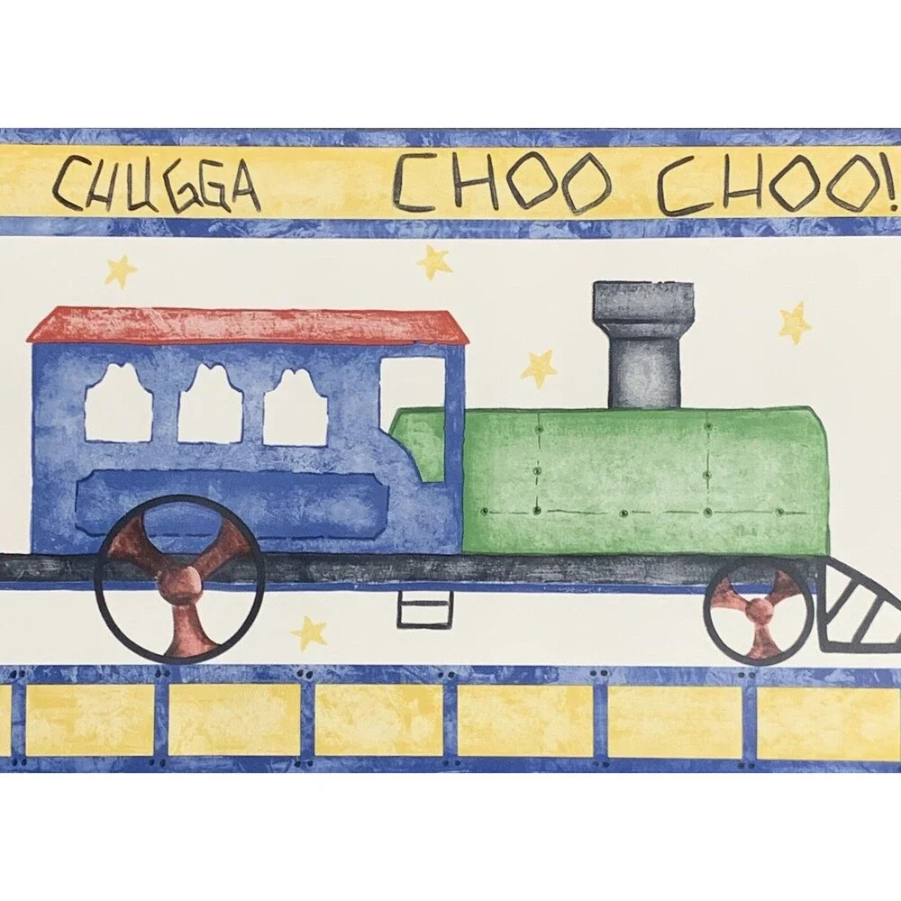 Children Chugga Chugga Chugga Choo Choo Train Nursery Room Kids Wallpaper Border